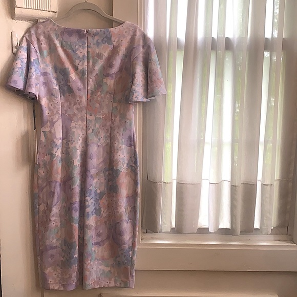 Calvin Klein Pastel Floral Flutter-Sleeve Dress - Picture 11 of 15